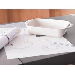 Prostokątny półmisek ceramiczny Staub - biały