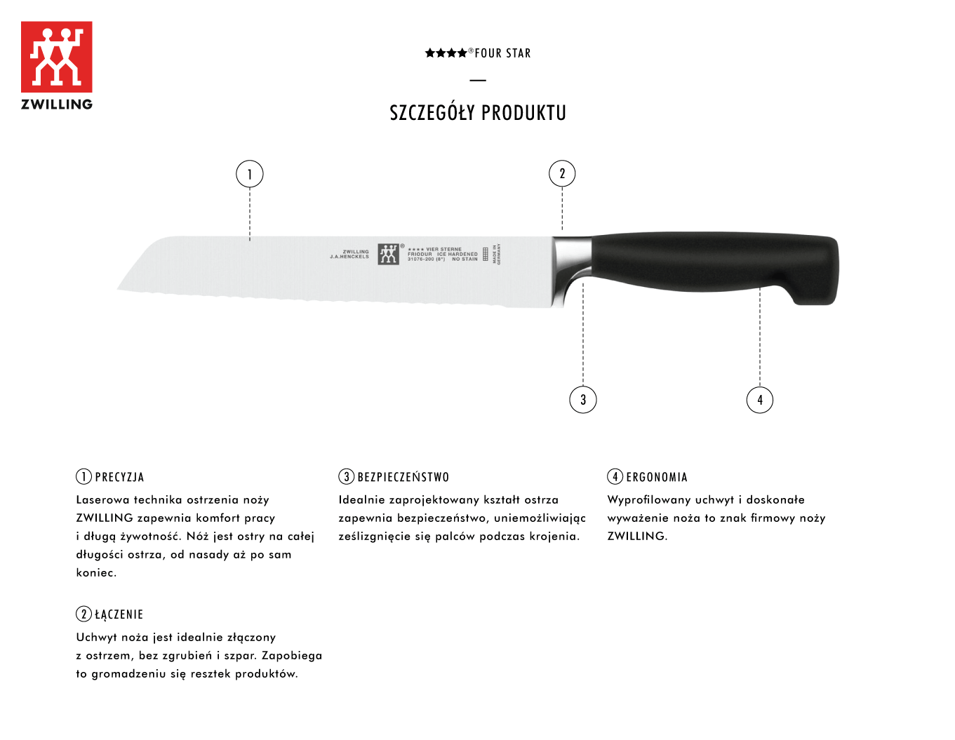 Dlaczego warto kupić nóż do pieczywa ★★★★ ®FOUR STAR?