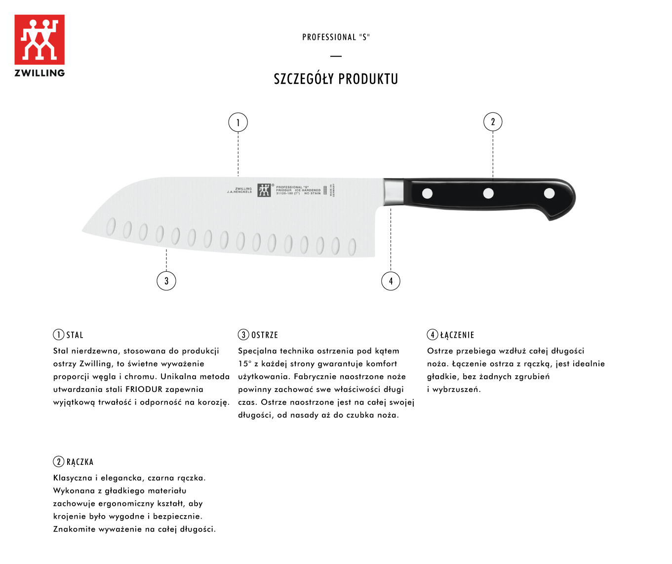 Dlaczego warto kupić nóż Santoku z rowkami Zwilling® Professional S?